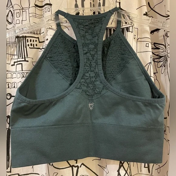 Betsey Johnson Bra Performance Racerback Fitness Sports Jade Teal Size Medium - Picture 13 of 13